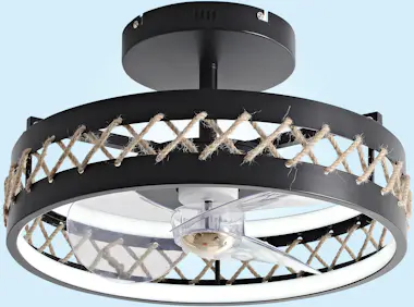 Purline Ventilador Lámpara LED con detalles acabado cuerda Purline Ventilador Lámpara LED con detalles acabado cuerda