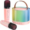 Maxlife Bluetooth con micrófono dual - Kit de karaoke Rosa Maxlife Bluetooth con micrófono dual - Kit de karaoke Rosa