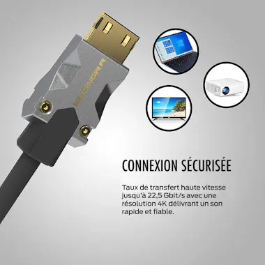 Monster Cable HDMI M1000 UHD 4K HDR 22,5 Gbit/s 1,5 m Plat Monster Cable HDMI M1000 UHD 4K HDR 22,5 Gbit/s 1,5 m Plat