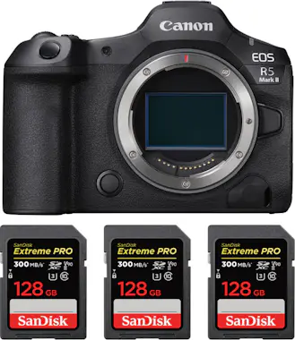 Canon EOS R5 Mark II + 3 SanDisk 128GB Extreme PRO UHS-I Canon EOS R5 Mark II + 3 SanDisk 128GB Extreme PRO UHS-I