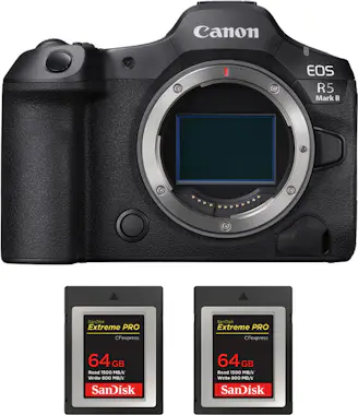 Canon EOS R5 Mark II + 2 SanDisk 64GB Extreme PRO CFexpr Canon EOS R5 Mark II + 2 SanDisk 64GB Extreme PRO CFexpr