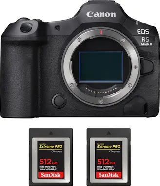 Canon EOS R5 Mark II + 2 SanDisk 512GB Extreme PRO UHS-I Canon EOS R5 Mark II + 2 SanDisk 512GB Extreme PRO UHS-I