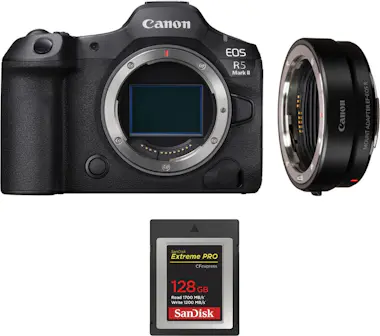 Canon EOS R5 Mark II + EF-EOS R + 1 SanDisk 128GB Extrem Canon EOS R5 Mark II + EF-EOS R + 1 SanDisk 128GB Extrem