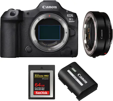 Canon EOS R5 Mark II + EF-EOS R + 1 SanDisk 64GB Extreme Canon EOS R5 Mark II + EF-EOS R + 1 SanDisk 64GB Extreme
