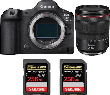 Canon EOS R5 Mark II + RF 24-105mm f/4 L IS USM + 2 SanD Canon EOS R5 Mark II + RF 24-105mm f/4 L IS USM + 2 SanD