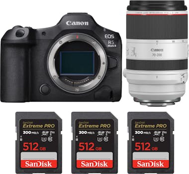 Canon EOS R5 Mark II + RF 70-200mm f/2.8 L IS USM + 3 Sa Canon EOS R5 Mark II + RF 70-200mm f/2.8 L IS USM + 3 Sa