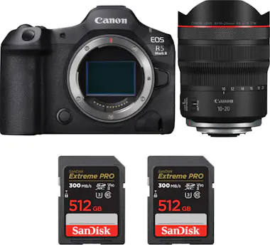 Canon EOS R5 Mark II + RF 10-20mm f/4 L IS STM + 2 SanDi Canon EOS R5 Mark II + RF 10-20mm f/4 L IS STM + 2 SanDi