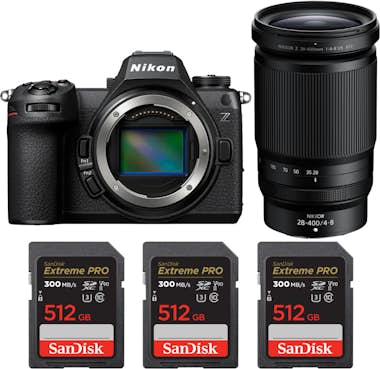 Nikon Z6 III + Z 28-400mm f/4-8 VR + 3 SanDisk 512GB Ext Nikon Z6 III + Z 28-400mm f/4-8 VR + 3 SanDisk 512GB Ext