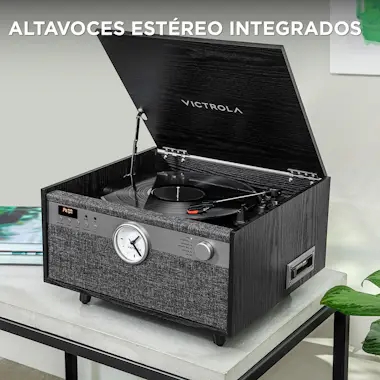No Name Victrola Tocadiiscos Century con reloj Negro No Name Victrola Tocadiiscos Century con reloj Negro