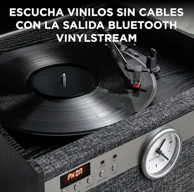 No Name Victrola Tocadiiscos Century con reloj Negro No Name Victrola Tocadiiscos Century con reloj Negro