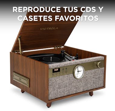 No Name Victrola Tocadiscos Century con reloj Nogal No Name Victrola Tocadiscos Century con reloj Nogal