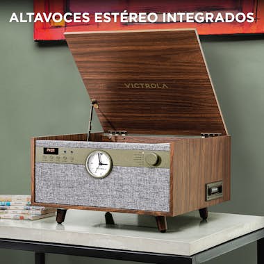 No Name Victrola Tocadiscos Century con reloj Nogal No Name Victrola Tocadiscos Century con reloj Nogal