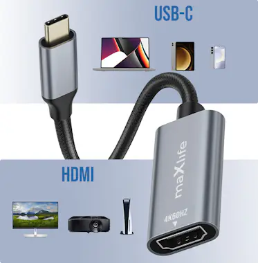 Maxlife Adaptador vídeo para USB-C Resolución 4K de USB-C Maxlife Adaptador vídeo para USB-C Resolución 4K de USB-C