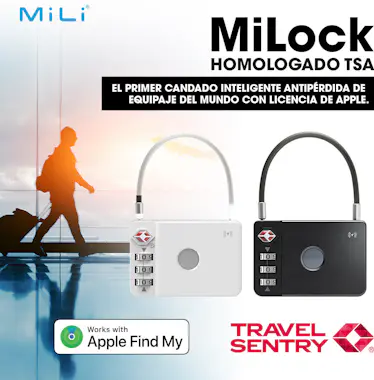 MiLi MiLock Candado TSA Localizador compatible con Appl MiLi MiLock Candado TSA Localizador compatible con Appl
