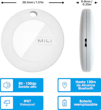 MiLi MiTag Localizador para maletas compatible con Appl MiLi MiTag Localizador para maletas compatible con Appl