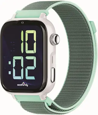 SaveFamily SaveWatch+ 2 Carcasa plateada Correa tela SaveFamily SaveWatch+ 2 Carcasa plateada Correa tela