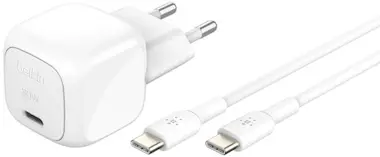 Belkin Paquete Cargador de pared USB-C de 30W con suminis Belkin Paquete Cargador de pared USB-C de 30W con suminis