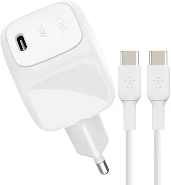 Belkin Paquete Cargador de pared USB-C de 30W con suminis Belkin Paquete Cargador de pared USB-C de 30W con suminis