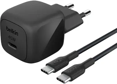 Belkin Cargador de pared rápido USB-C de 45 W con Power D Belkin Cargador de pared rápido USB-C de 45 W con Power D