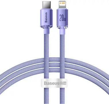 Baseus Baseus Crystal Shine cable de teléfono móvil Púrpu Baseus Baseus Crystal Shine cable de teléfono móvil Púrpu