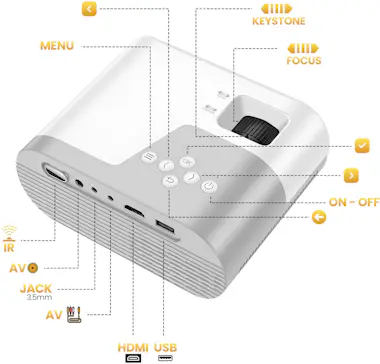 Hoco Hoko Proyector Android HD 720p WiFi Bluetooth HDMI Hoco Hoko Proyector Android HD 720p WiFi Bluetooth HDMI