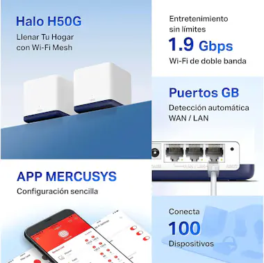 Mercusys Halo H50G (Pack 2 repetidores WiFi) Mercusys Halo H50G (Pack 2 repetidores WiFi)