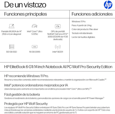 HP HP EliteBook 6 G1i 14 inch Notebook AI PC Wolf Pro HP HP EliteBook 6 G1i 14 inch Notebook AI PC Wolf Pro