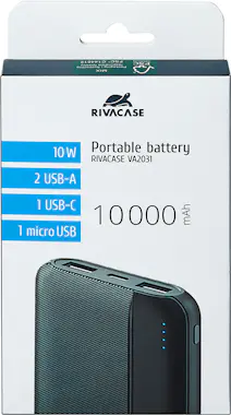 Rivacase Powerbank 10000mAh Power Delivery 10W con 2 USB-A Rivacase Powerbank 10000mAh Power Delivery 10W con 2 USB-A