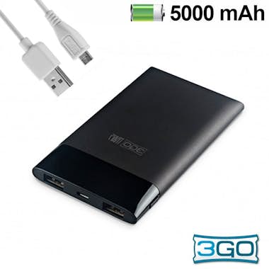 3GO Power Bank 3GO TRAV5 5000 mAh Negro 3GO Power Bank 3GO TRAV5 5000 mAh Negro
