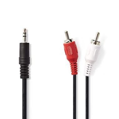 Nedis Nedis CAGP22200BK15 cable de audio 1,5 m 2 x RCA 3 Nedis Nedis CAGP22200BK15 cable de audio 1,5 m 2 x RCA 3