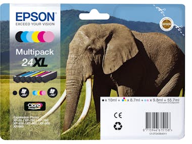 Epson Epson Elephant Multipack 6-colours 24XL Claria Pho Epson Epson Elephant Multipack 6-colours 24XL Claria Pho