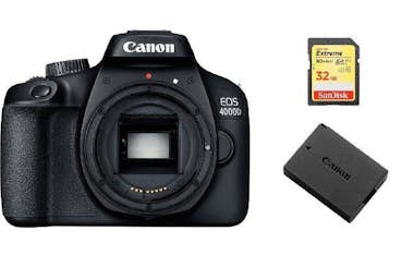 Canon CANON EOS 4000D Cuerpo Negro + tarjeta SD de 32 GB Canon CANON EOS 4000D Cuerpo Negro + tarjeta SD de 32 GB