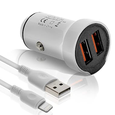 Avizar Cargador mechero de coche Doble puerto USB 2,4 A + Avizar Cargador mechero de coche Doble puerto USB 2,4 A +