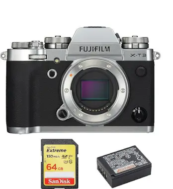 FujiFilm FUJIFILM X-T3 Cuerpo Plata + Tarjeta SD de 64GB + FujiFilm FUJIFILM X-T3 Cuerpo Plata + Tarjeta SD de 64GB +