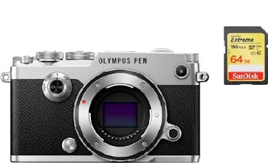 Olympus OLYMPUS PEN-F Cuerpo Plata + 64GB tarjeta SD Olympus OLYMPUS PEN-F Cuerpo Plata + 64GB tarjeta SD