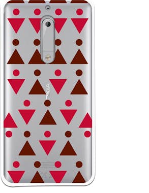 Generica Carcasa Dibujo Triangulos Rojos WP005 para Nokia 5 Generica Carcasa Dibujo Triangulos Rojos WP005 para Nokia 5