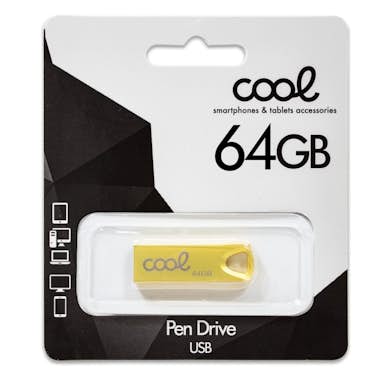 Cool Pen Drive USB x64 GB 2.0 COOL Metal KEY Dorado