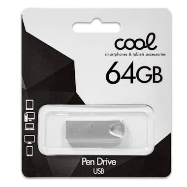 Cool Pen Drive USB x64 GB 2.0 COOL Metal KEY Plata