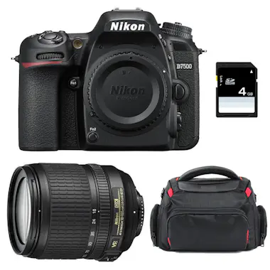 Nikon D7500 + AF-S DX 18-105 mm f/3.5-5.6G ED VR + Bolsa Nikon D7500 + AF-S DX 18-105 mm f/3.5-5.6G ED VR + Bolsa