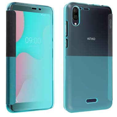 Wiko Funda Y60 Con ventana diagonal Original - Verde Wiko Funda Y60 Con ventana diagonal Original - Verde