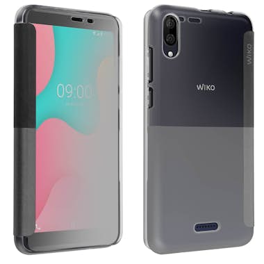 Wiko Funda Y60 Con ventana diagonal Original - Gris Wiko Funda Y60 Con ventana diagonal Original - Gris