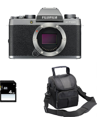 FujiFilm Fujifilm X-T100 Cuerpo Silver + Bolsa + SD 4Go FujiFilm Fujifilm X-T100 Cuerpo Silver + Bolsa + SD 4Go