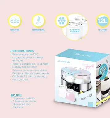 Smart-Tek Yogurtera con temporizador (7 vasos) Smart-Tek Yogurtera con temporizador (7 vasos)
