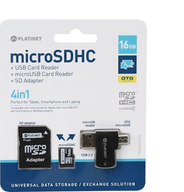 Platinet Platinet 16GB MicroSDHC + card reader + otg + adap Platinet Platinet 16GB MicroSDHC + card reader + otg + adap