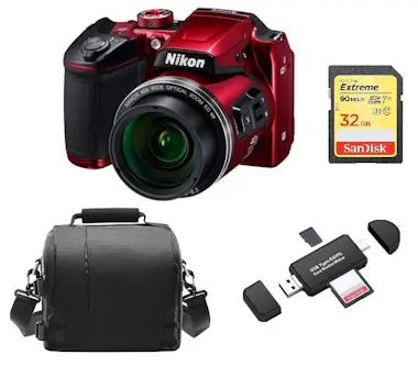 Nikon NIKON B500 Cuerpo Rojo + Tarjeta SD de 32 GB + Bol Nikon NIKON B500 Cuerpo Rojo + Tarjeta SD de 32 GB + Bol