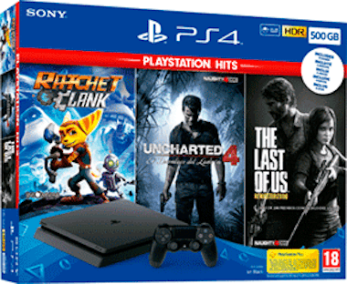Sony Playstation 4 Slim 500 GB + The Last of Us + Uncha Sony Playstation 4 Slim 500 GB + The Last of Us + Uncha