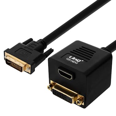 LinQ Cable DVI-D a DVI-D hembra + HDMI hembra 33cm Full LinQ Cable DVI-D a DVI-D hembra + HDMI hembra 33cm Full