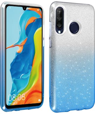 Avizar Carcasa Huawei P30 Lite efecto Purpurina - Azul Avizar Carcasa Huawei P30 Lite efecto Purpurina - Azul