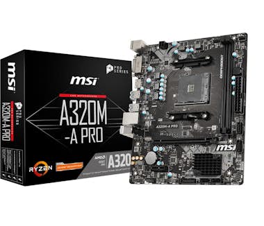 MSI MSI A320M-A PRO placa base Zócalo AM4 Micro ATX AM MSI MSI A320M-A PRO placa base Zócalo AM4 Micro ATX AM