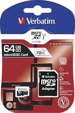 Verbatim Verbatim Premium memoria flash 64 GB MicroSDXC Cla Verbatim Verbatim Premium memoria flash 64 GB MicroSDXC Cla